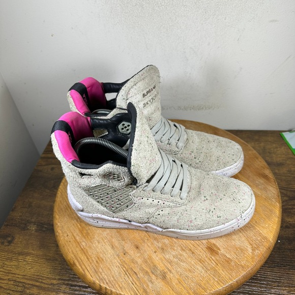 Grey Supra High Tops Cheap Skate Shoes Supra High Tops Grey Supra Vaider High Top Skate Shoe Men's  Storm Grey/Gum,